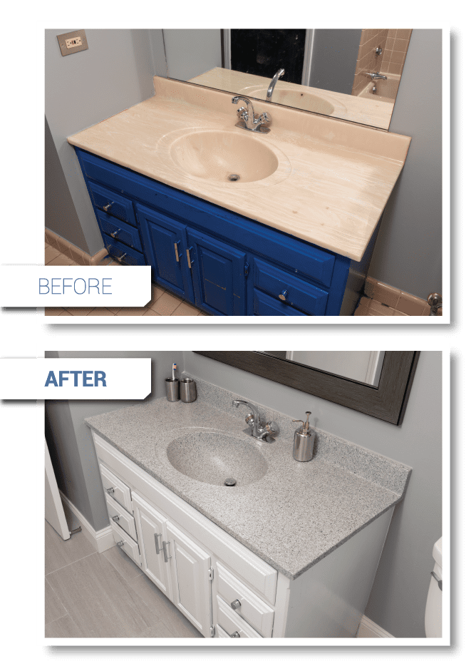 Countertop refinish before and after