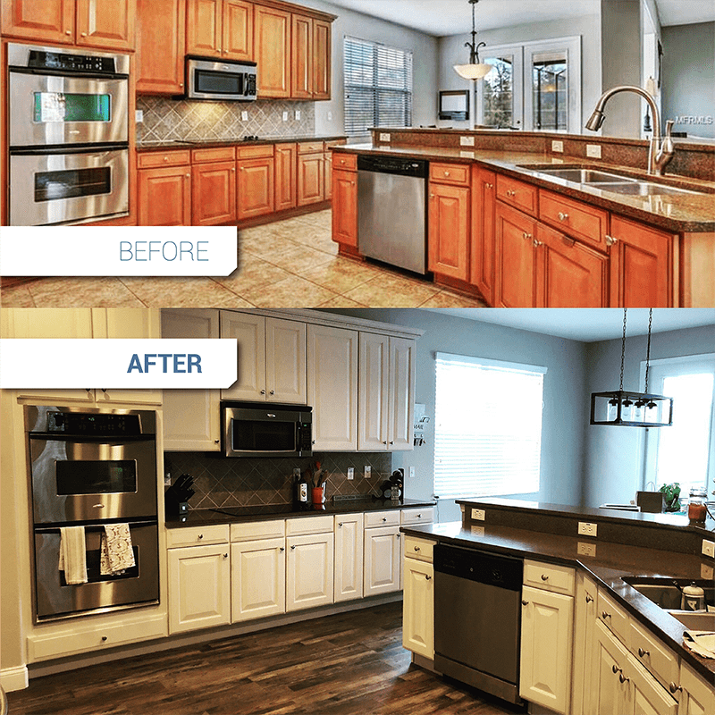 refinished kitchen cabinets