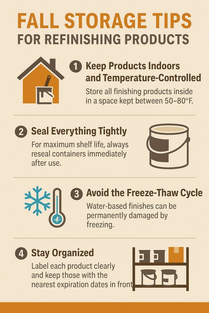 How to Store Your Refinishing Products This Fall – Tips for Pros and Homeowners