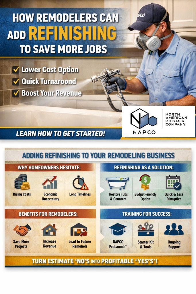 How Remodelers Can Add Refinishing Services to Boost Profit Refinishing as Your Built-In Second Option