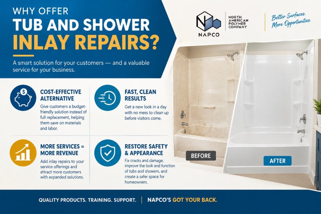 Why Offer Tub and Shower Inlay Repairs Why Offer Tub and Shower Inlay Repairs